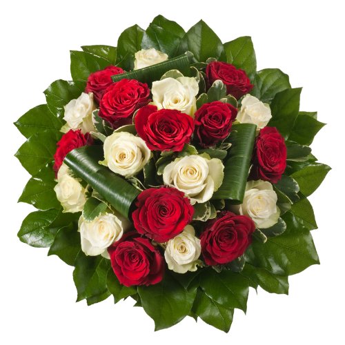 Blumenstrauss - Rosen in rot und weiß