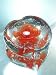 Murano Hand Blown Glass Orange Flower Heart Paperweight PW-436