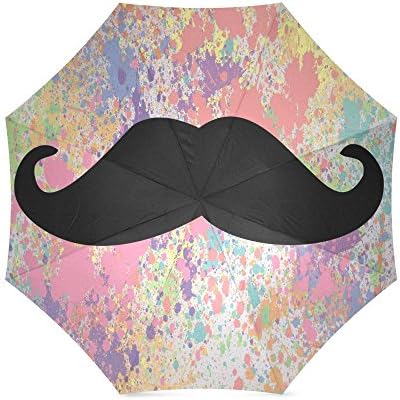 Classy Funny Mustache Folding Rain Umbrella/Sun Umbrella Travel Umbrella Anti-UV