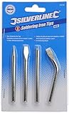 4pc 60w Silverline Soldering Iron Bent Tip Cut Off Tip Point Tip Chisel Tip Set