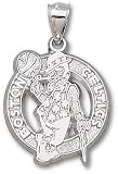 Boston Celtics Solid Sterling Silver Circle Logo 1'' Pendant