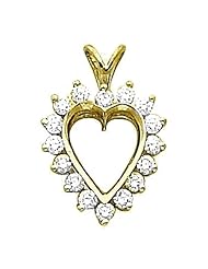 18K Yellow Gold Diamond Heart Pendant - 0.48 Ct. -- LIFETIME WARRANTY