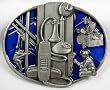 Communication Worker (Occupation) Enamel Pewter Buckle