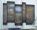 34" Impressionist Country Fall Landscape Iron Wall Art