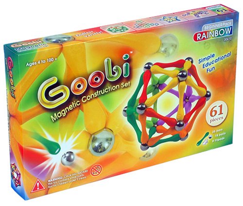 Buy BEGINNER Pack: Rainbow (61 pieces) Goobi Magnetic Construction Set. Contains 35 mixed rainbow color... by Goobi now!