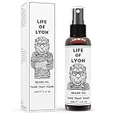 Beard Oil by Life of Lyon: Raw. Organic. Premium. Tame That Mane! 2oz Mane Grooming in a Bottle For a Fuller, Healthier Beard. The Perfect Men's Gift Set Addition