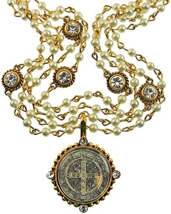 San Benito Magdalena Necklace with Pearl with Gold