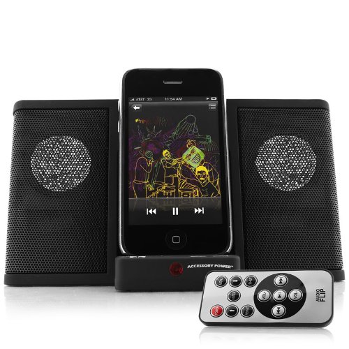 GoGroove AudioFlip+ Portable Music Docking Sound System with Full Functional Remote and IMPROVED Built-In Amplifier for ALL Apple iPhone 3G 3Gs/ iPod / Touch / Nano / Classic