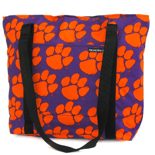 Clemson University Tigers Tote Bag Cotton Large Totes Bags for Travel, Baby, Diapers, Sports Gym or Beach Gifts and Gift Ideas for Him Her Man Ladies Men Women or College Students