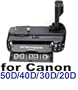 Battery Grip for Canon EOS 20D/30D/40D/50D D-SLR BG-E2N