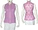 Womens Dress Shirt Cotton Sleeveless Top Blouse Chikan Embroidery Size XS (ctop442)
