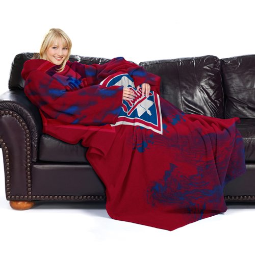 MLB Philadelphia Phillies Adult Comfy Throw, Officially Licensed Blanket with Sleeves by Northwest 