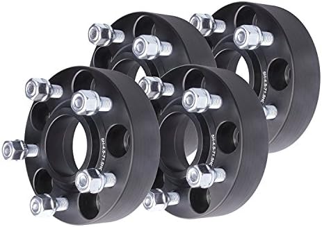 4pcs 1.5" 5x4.5 to 5x4.5 Hubcentric Wheel Spacers Adapters 1/2" Studs for 1987-2006 Jeep Wrangler YJ TJ Black