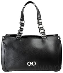 Ferragamo Black Saffiano Nicoletta Handbag 21-7826