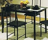 Marble Pattern Top Black Metal Frame Dining Room Table
