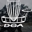 DGA stylized Disc Golf basket logo Vinyl Cut sticker