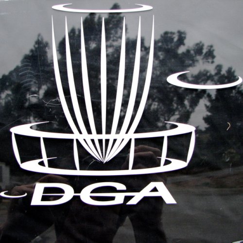 DGA stylized Disc Golf basket logo Vinyl Cut sticker