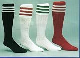 Nylon soccer sock with 3 stripes in the cuff, Youth, Medium.