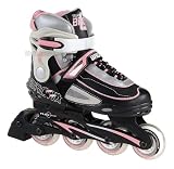 Toys : Junior Recreational Inline Skates - Bronx Adjustable - Pink - Size Large (UK4 - UK7)
