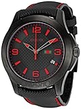 Gucci G Timeless Black Dial and Techno Leather Strap Mens Watch YA126224