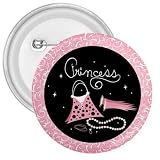 3 Inch Button of Princess Accessories (Purse, Gloves, Pearl Necklace, Beautiful, Cartoon, Disney, Barbie, Fairy, Island, Magical, Belle, Cinderella, Costume, Doll, Wedding)