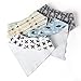 CFSKY 4-Pack Designer Bandana Style Baby Bibs Washable, Made with 100% organic cotton