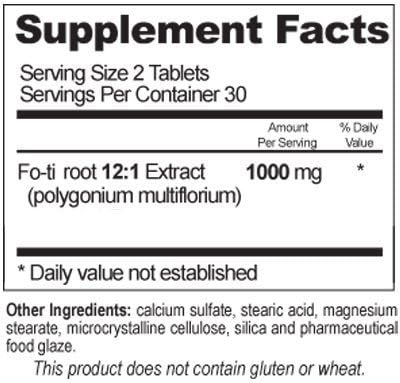 Fo-ti for Gray Hair - Chinese Herb Stimulates Hair Growth - Most Powerful Fo-Ti Available - FREE GIFT WITH 3 BOTTLE PURCHASE! - 1 Month Supply