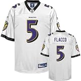 Joe Flacco Baltimore Ravens WHITE Equipment - Replica NFL YOUTH Jersey