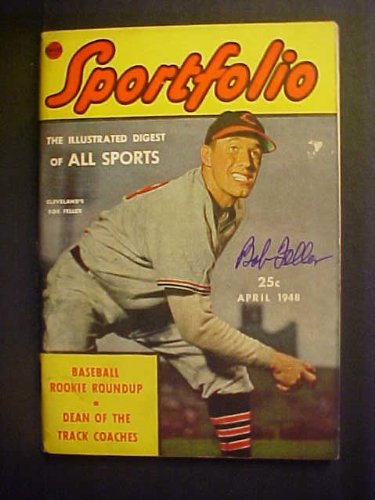 Bob Feller Cleveland Indians Autographed April 1948 Sportfolio Magazine