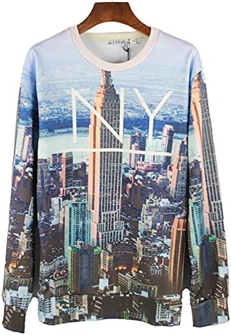 Hipster New York Sweatshirt Sweater Shirt For Men Women (S)