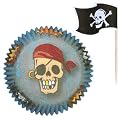 24 Pirate Cupcake Cases with Skull Flags