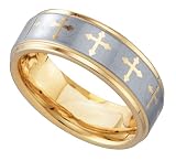 Tungsten and Gold Comfort Fit Mens Wedding Band " Size 13 "
