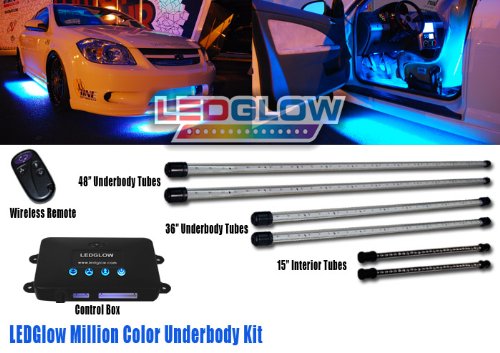 6pc Million Color 4pc Underbody Underglow Kit & 2pc LED Interior KIT