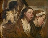 Oil Painting 'Jacob Jordaens I - Two Female Heads And Torso Of A Warrior,1623' 12 x 15 inch / 30 x 38 cm , on High Definition HD canvas prints is for Gifts And Game Room, Kids Room And Living decor