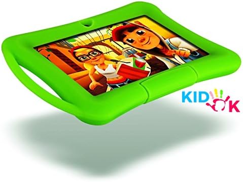 KIDOK Android 5.1 Lollipop ~ 1GB RAM ~ 7" Kid-Proof HD ~ Quad Core Kids Tablet ~ BLUETOOTH ~ 8GB ~ WiFi ~ Kids Mode App KIDOZ Pre-installed ~ Dual Camera ~ Kids Edition (Green)