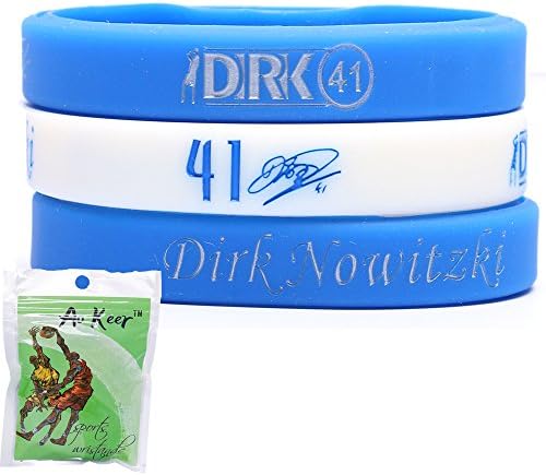 3PCS 3D Dirk Nowitzki Silicone Wristband Bracelet with Signature