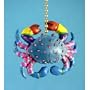 Whimsical Blue Crab Tiki Bar Dining Fan Light Pull Chain