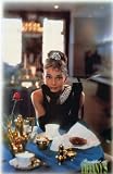 Audrey Hepburn (Breakfast at Tiffany's, At Table, Color, Title) Framed Movie Poster Print - 24