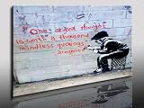 "Banksy" Kunst auf Leinwand Bild 100x70cm k. Poster ! Bild fertig auf Keilrahmen ! Pop Art Gem�lde Kunstdrucke, Wandbilder, Bilder zur Dekoration - Deko / Top 100 "Banksy" Modern Bilder ->