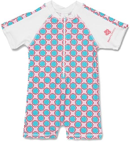 Snapper Rock Baby-Girls Infant Zippered One Piece Short Sleeve Sun Suit (6-12 Months, Sand Dollar)