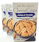 3 Pack John Wm Macy's Asiago and Cheddar CheeseCrisps Gourmet Snacks
