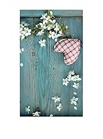 Huella deco Alfombra Bañada en Vinilo (Azul Celeste/Rosa)