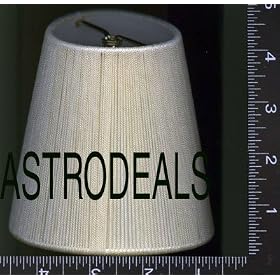 NEW, 18, OFF-WHITE, light tan, CHANDELIER, or, CANDLE LIGHT, CLIP-ON, LAMP SHADES, fits,... by ASTRO