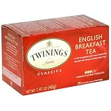 Twinings English Breakfast Tea, Tea Bags, 20-Count Boxes (Pack of 6)
