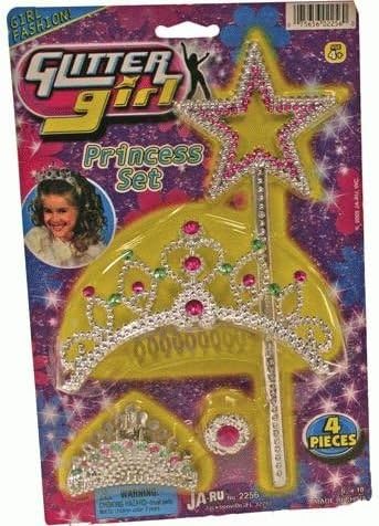 Glitter Girl Princess Set (Tiara, Ring, Wand &amp; Hair Clip)