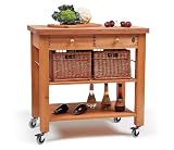 Lambourn 2 Drawer Butchers Block Kitchen Trolley