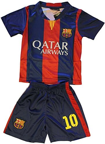 NEW Fc Barcelona Home Messi 10 Soccer Kids Child Jersey &amp; Shorts (30 (12-13yrs))
