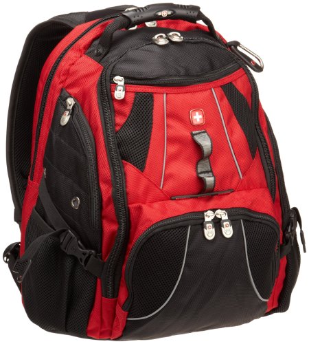 SwissGear Wired Laptop Backpack for 17-Inch Notebook (Red)