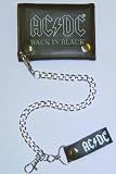 AC/DC - Back In Black - Black Embossed Leather Chain Wallet