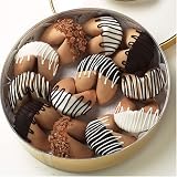 Good Fortunes Dose of Good Fortune - One Dozen Hand-Dipped and Decorated Fortune Cookies Nestled in a Gold Container